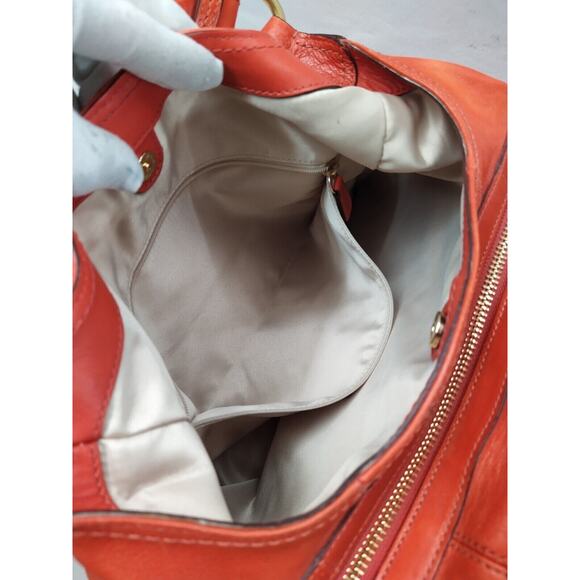 Coach Maggie Orange Leather 3 Compartments Shoulder Bag - Picture 14 of 16